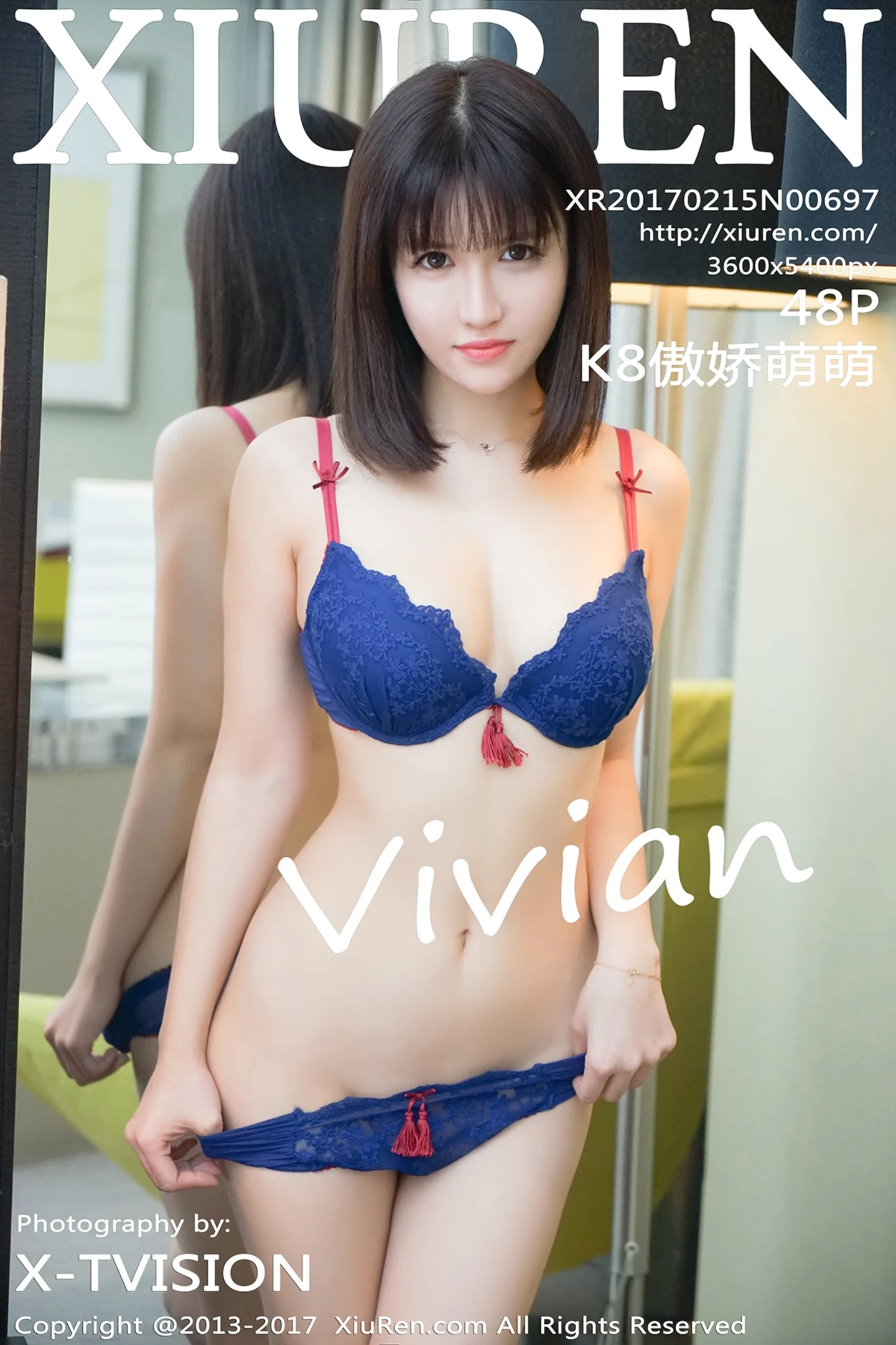 [XiuRen秀人网]No.697_女神K8傲娇萌萌Vivian黑色薄纱秀完美身材傲人美胸写真48P-秀人网 - XiuRen.Pro